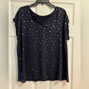 Women’s XL Papermoon Reese Mixed Material Foil Print Blouse